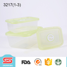 plástico de grado alimenticio mantenga contenedores cuadrados de plástico cuadrados frescos para la cocina